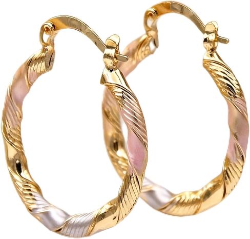 Trendy Round Hoop Earrings Golden Plated Copper for Women Eardrop Fashion Jewelry Accessories Wedding Party Birthday Gift in Saudi Arabia