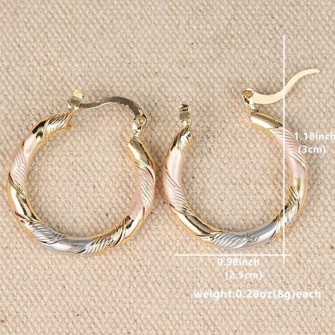 Trendy Round Hoop Earrings Golden Plated Copper for Women Eardrop Fashion Jewelry Accessories Wedding Party Birthday Gift in Saudi Arabia