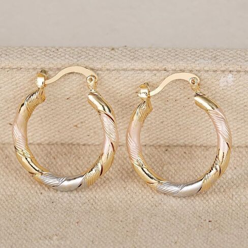 Trendy Round Hoop Earrings Golden Plated Copper for Women Eardrop Fashion Jewelry Accessories Wedding Party Birthday Gift in Saudi Arabia