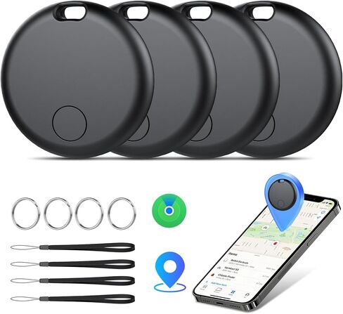 حزمة تعقب العلامات الجوية Bluetooth Pack-4 ، متوافقة مع Apple Find My App (iOS فقط) بطارية قابلة للاستبدال ، IP67 مقاومة للماء ، أبيض in Kuwait