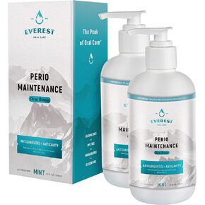 Perio Maintenance Alcohol Free Mouthwash – Concentrated Mouthwash for Bad Breath, Plaque, Sensitive Teeth, and Gingivitis or Gum Disease - Fresh Mint Flavored Fluoride Rinse Pack of 2 by Everest in Kuwait