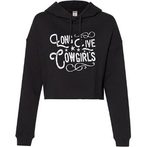 Go All Out Long Live Cowgirls Country Western Girl Gift Idea Women Cropped Hooded Sweatshirt in Kuwait