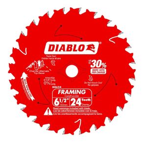 Diablo Carbide Saw Blade for Wood and Metal - 7-1/4" Diameter, 36 C-ATB Teeth, 5/8" Arbor, .067" Kerf, 5° Hook Angle, .051" Plate, 8000 Max RPM - D0736GPA in Kuwait