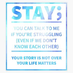 Suicide Prevention Depression Awareness Sticker Vinyl Decal Car Laptop Wall Window Bumper Sticker 5" in Kuwait