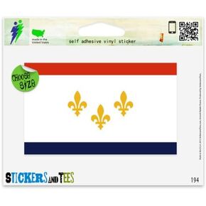 New Orleans Lousiana Flag Vinyl Car Bumper Window Sticker 3" x 2" in Kuwait