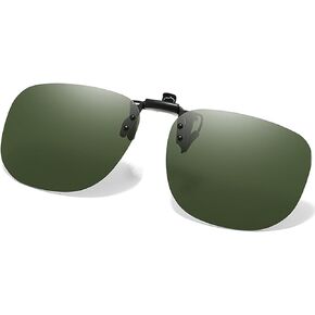 Polarized Clip On Sunglasses Over Prescription Glasses Men Women Rimless Flip Up in Kuwait