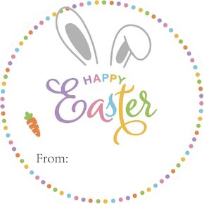 60Pcs Happy Easter Stickers, 2" Easter Bunny Stickers, Easter from Name Stickers, Small Easter Sticker Sheets for Envelope Seal Goodie Bag Card Party Decors in Kuwait