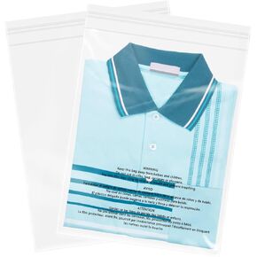 9 "× 12" (500 عدد) ختم ذاتي أكياس بولي واضحة مع تحذير الاختناق من التعبئة والتغليف والملابس والقمصان و FBA - لاصق قابل للاستيلاء in Kuwait