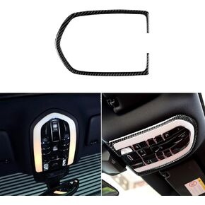 Real Premium Carbon Fiber Car Center Console Gear Shifter Electronic Handbrake Panel Cover Trim Soft Sticker Set Compatible with Porsche Macan 2014-2021 Auto Interior Accessories Black in Saudi Arabia