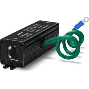 Ethernet Surge Protector Metal Shielded RJ45 Lightning Suppressor for PoE PoE+ and Gigabit Ethernet, Zuomeng LAN Network CAT5 CAT6 Thunder Arrestor with Gas Discharge Tube Does Not Reduce Speed in Kuwait