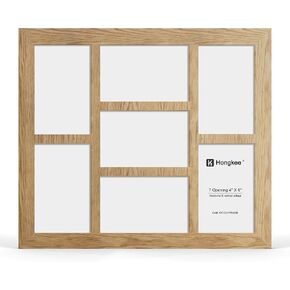 إطار صور من خشب البلوط مقاس 4x6، إطارات من الزجاج الحقيقي والخشب الصلب، إطار صورة مقاس 5 4x6 - تركيب على الحائط أفقيًا أو رأسيًا (عبوة واحدة، أسود) in Kuwait