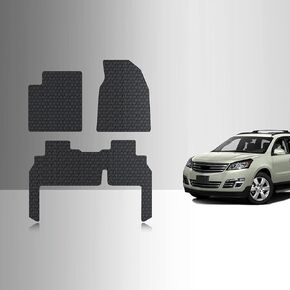 إكسسوارات سجادات الأرضية TOUGHPRO الصف الأول + الثاني + الثالث لسيارة شيفروليه ترافيرس (مقاعد الصف الثاني) مطاط أسود لجميع الأحوال الجوية 2009 2010 2011 2012 2013 2014 2015 2016 2017 in Kuwait