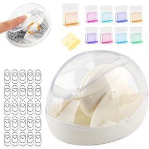 Paper Clip Holder, Magnetic Paperclip Holders for Desk, No-n-slip Paperclip Dispenser Holder with 110pcs Clips for School Office Supplies(COLOR:white) in Kuwait