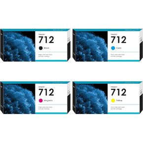 712 XL Ink Cartridges Replacement for HP 712 Ink Cartridges Combo Pack for DesignJet T650 T630 T230 T250 T210 & Studio Plotter Printer (4 Pack, Black-80ml, Cyan/Magenta/Yellow-29ml) in Kuwait