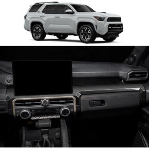 Center Console Instrument Panel Trim for 2024 2025 2026 Toyota 4Runner & Tacoma Central Control Decorative Strip Interior Upgrade Protection Modification Accessories (Wood Grain) in Kuwait