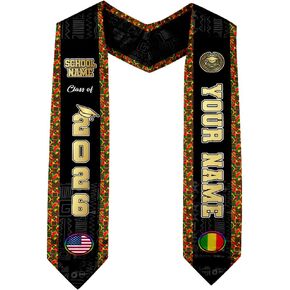Personalized African American Graduation Sash, Graduation Stole African American, Africa Grad Stole, Class of 2026 in Kuwait