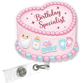 Birthday Specialist Shaker Badge Reel Labor Delivery Nurse ID Holder, Baby Birth Shaker Badge Nurse Badge Reel Funny Ob Nursing Badge Clip LPN CNA RN Medical ID Card Accessories for Work in Kuwait