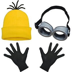 3-Piece Halloween Costume Accessory Set - Goggles, Beanie, Black Gloves - Fun Costume for Parties, Cosplay, Adult Trick-or-Treat in Saudi Arabia