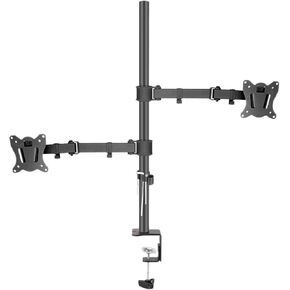(80 سم) DL-T902-280II حامل مكتبي مزدوج الحركة كامل الحركة 10 بوصة - 27 بوصة مشبك تثبيت بحلقة معدنية وقاعدة تثبيت للكمبيوتر الشخصي وذراع قابل للطي 12 كجم (DL-T902-280) in Kuwait