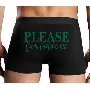 Knaughty Knickers Please Cum Inside Me Bareback Breed Me Cream Pie Cumslut Black Mens Boxer Brief Sexy Adult Design in Kuwait