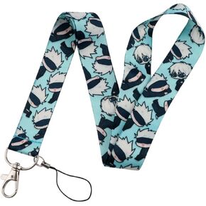 Pinstant Satoru Gojo Jujutsu Kaisen Anime Manga 17.7" Neck Lanyard Keychain Holder ID Badge Mobile Phone Pin Strap in Kuwait