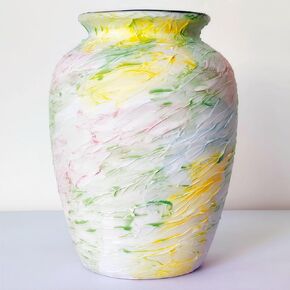 Colorful Decorative Painted Vase - 8.6" Pastel Dopamine Ceramic Flower Vase Home Centerpieces Decor, Unique Vintage Aesthetic Vases for Woman Dresser,Bedroom,Living/Dining Room,Entryway in Saudi Arabia