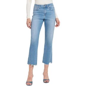 Flying Monkey High Rise Crop Regular Straight Jeans Light Blue in Kuwait
