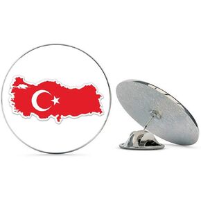 تركيا خريطة العلم البلد شكل معدن 0.75 "طية صدر السترة قبعة دبوس التعادل تك Pinback in Kuwait