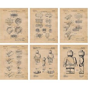 Vintage Interlocking Figure Patent Prints, 6 (8x10) Unframed Photos, Wall Art Decor Gift for Home Office Work Garage Man Cave School College Creator Student Teacher ComicCon Family Movies Ideas in Kuwait