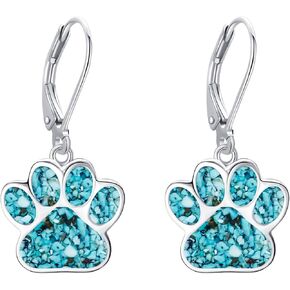 Paw Print Earrings S925 Sterling Silver Paw Drop Dangle Earrings Dog Cat Pet Paw Jewelry Gifts for Women in Kuwait