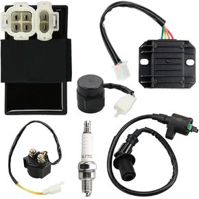 مجموعة ملف الإشعال GY6 عالية الأداء، ترقية كاملة مع وميض إشارة الانعطاف، منظم الجهد الكهربي، 6 دبابيس CDI، قابس التتابع والشرارة للدراجات البخارية 50cc 125cc 150cc، ATVs، Go Karts in Kuwait