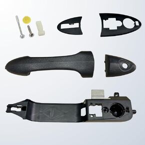 Front Driver Side Exterior Door Handle Reinforcement Plate Bracket Base Kit, Compatible with 2000‑2007 Ford Focus, Left Outer Door Handle Assembly (Texture Black), Replace YS8Z7822404BHA 6S43A224A36AC in Kuwait