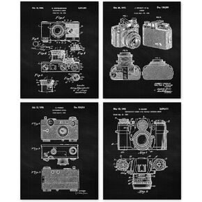 Vintage Classic Camera Patent Prints, 4 (8x10) Unframed Photos, Wall Art Decor Gifts Under 20 for Home Office Garage Man Cave Studio Lab School College Student Teacher Photography Sports Fan in Kuwait