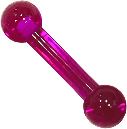 Satix 6G External Threaded UV Reactive Glow In The Dark Acrylic Straight Barbell Tongue Ring Piercing Bar 5/8 Inch (15mm) in Saudi Arabia