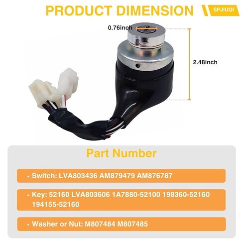 LVA803436 AM879479 AM876787 Ignition Starter Switch for John Deere Tractor 2025R 2032R 2210 2305 2320 2520 2720 4010 4100 4110 4115 770 870 970 1070 790 990 4005 in Saudi Arabia
