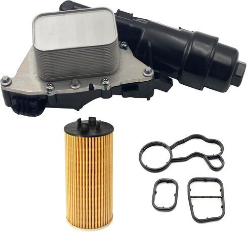 AMCC Upgrade Aluminum Engine Oil Cooler Filter Housing with Gasket Bolts Compatible with BMW B38 i8 14-20 X1 16-19 X2 19 Mini Cooper 14-19 Clubman Countryman 17-19 Replaces：11428585235 (Plastic) in Kuwait