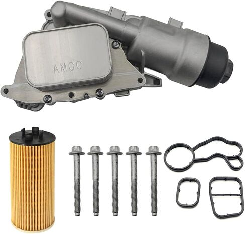 AMCC Upgrade Aluminum Engine Oil Cooler Filter Housing with Gasket Bolts Compatible with BMW B38 i8 14-20 X1 16-19 X2 19 Mini Cooper 14-19 Clubman Countryman 17-19 Replaces：11428585235 (Plastic) in Saudi Arabia