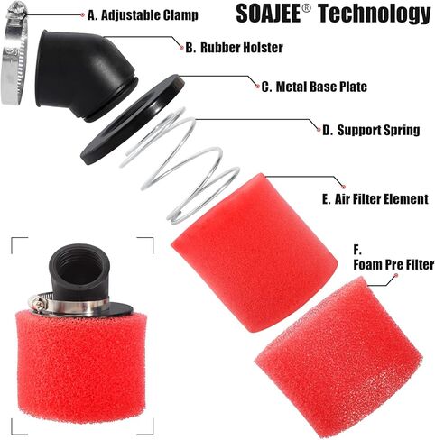 1.1inch 28mm Angled Filter for 50cc - 90cc 110cc 125cc 150cc GY6 Engine Motorcycle ATV Quad Scooter Go Kart Mini Moto Pocket Pit Dirt Racing Super Bike XR50 Kawasaki Suzuki Yamaha 27mm 29mm in Saudi Arabia