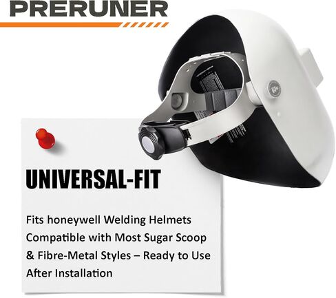 Welding Helmet Headgear | Welding Hood Headgear Replacement | Fibre Metal Headgear-100% Aluminum Fasteners | Adjustable Ratcheting Dial & Cushioned Pad | Fits Sugar Scoop, Pipeliner Welding Hoods in Kuwait