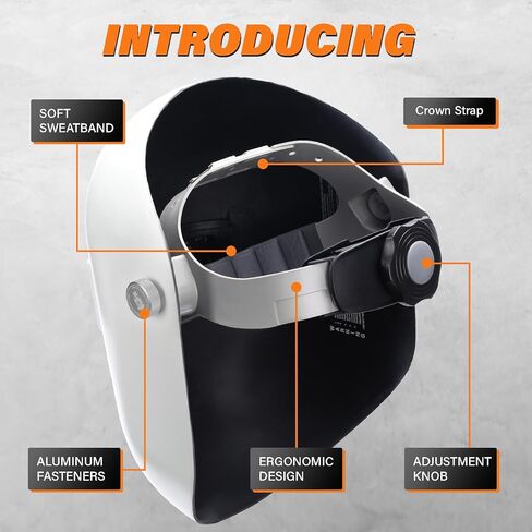 Welding Helmet Headgear | Welding Hood Headgear Replacement | Fibre Metal Headgear-100% Aluminum Fasteners | Adjustable Ratcheting Dial & Cushioned Pad | Fits Sugar Scoop, Pipeliner Welding Hoods in Kuwait