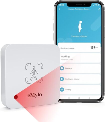 eMylo WiFi Human Presence Sensor 2 Packs WiFi Millimeter Wave Radar Detection Sensor Real-time Human Sensor Compatible with TUYA/Smart Life(2.4 GHz Wi-Fi Required) in Kuwait