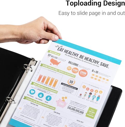 Clear Sheet Protectors for 3 Ring Binder, 300 Pack Clear Page Protectors, Top Loading Paper Protector, Plastic Sleeves for Documents and Photos, 8.5 x 11 inches, Letter Size in Kuwait