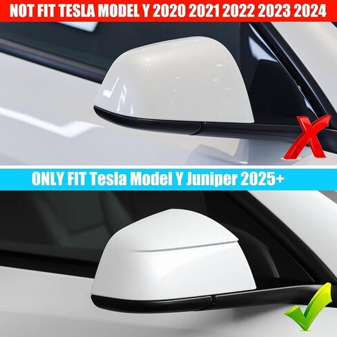 Jaronx Compatible with Tesla Model Y Mirror Cover Replacement Juniper 2025 2026, Right Passenger Side Clip-on Rear View Mirror Cover Cap for Model Y Juniper Accessories 1963539-D0-B (Pearl White) in Saudi Arabia