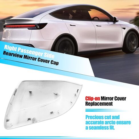 Jaronx Compatible with Tesla Model Y Mirror Cover Replacement Juniper 2025 2026, Right Passenger Side Clip-on Rear View Mirror Cover Cap for Model Y Juniper Accessories 1963539-D0-B (Pearl White) in Saudi Arabia