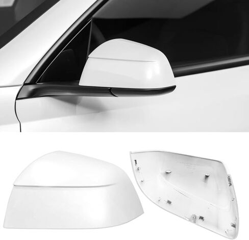 Jaronx Compatible with Tesla Model Y Mirror Cover Replacement Juniper 2025 2026, Right Passenger Side Clip-on Rear View Mirror Cover Cap for Model Y Juniper Accessories 1963539-D0-B (Pearl White) in Saudi Arabia