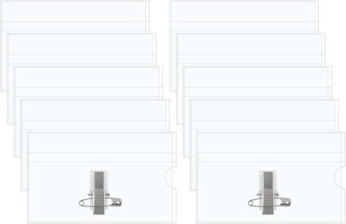 10 Pcs Pin Style Name Badge Holders Clear Name Tags Holder with Pin Clear Plastic Tag Holder Horizontal Badge Holders with Inserts Badges Sleeve for Meeting Seminar Show Event in Kuwait