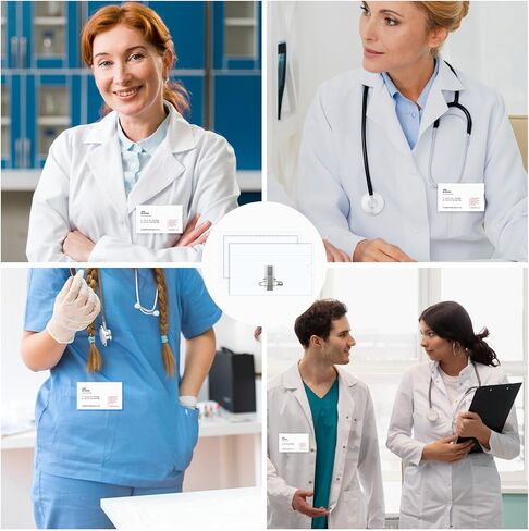 10 Pcs Pin Style Name Badge Holders Clear Name Tags Holder with Pin Clear Plastic Tag Holder Horizontal Badge Holders with Inserts Badges Sleeve for Meeting Seminar Show Event in Kuwait