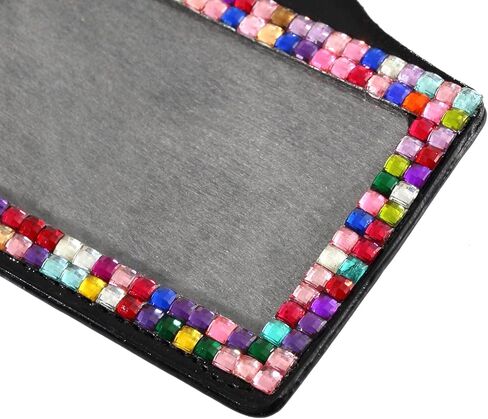 Purely Handmade Fashion Retractable Rainbow Bling Crystal Strap Neck Lanyard Cute Rhinestone Badge Holder+Jeweled Horizontal Business Name ID Card Holder+Beaded Badge Reel Clip in Kuwait