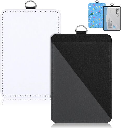 2-Pack Blank ID Badge Holders for Sublimation - Waterproof PU Leather, Heat Transfer Ready Card Blanks for Custom Work Badges, Office, Events & Hospitals in Kuwait