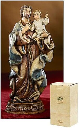 Figurine Bellavista Old World Masters Collection Resin Statue, 6.5-Inch, Saint Joseph with Child in Kuwait